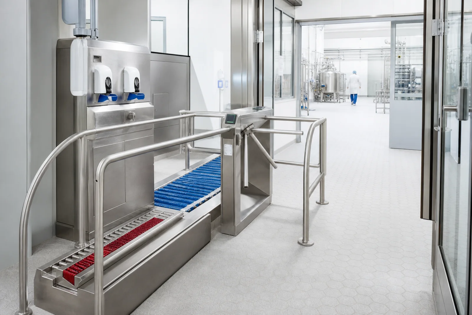 Hygieneschleuse in einer Lebensmittelproduktion