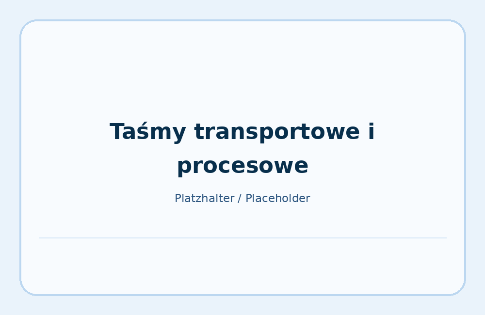 Taśmy transportowe i procesowe dla instalacji produkcyjnych